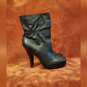 Michael Kors Black Leather High Stiletto Ankle Boots